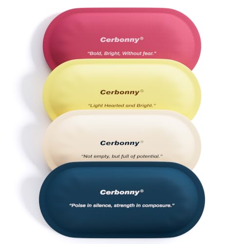 Cerbonny Slim Ice Packs for cooler, Reusable, 4 Pack, Assorted Dark