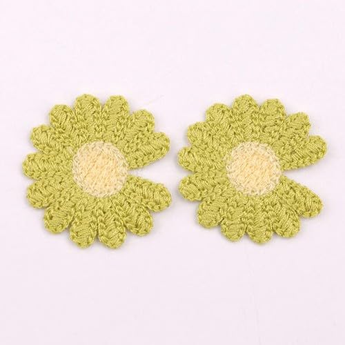 Parches de Bordado 30 Parches Bordados de Flores pequeñas 4,5 cm for Planchar, Apliques Chinos for Ropa, Grandes for Coser en Vaqueros y Chaquetas(Green)