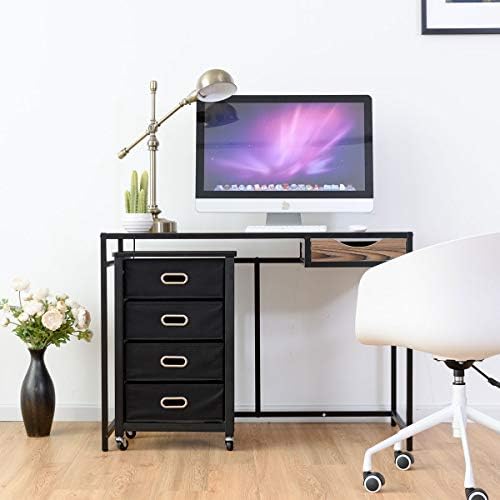 Multigot Mobile File Cabinet, Documents Storage Cupboard with 4 Drawers and Wheels, Under Desk Rolling Filing Organizer for Home Office