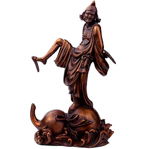 Statue Jigong en laiton l'artisanat traditionnel du Bouddha rieur pour salon