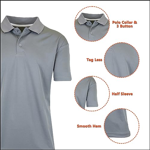 5-Pack Men's Dry Fit Moisture-Wicking Polo Shirt (S-3XL)3