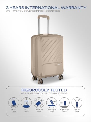 Image of Safari Medium Symphony 66cm Trolley Bag Hard Case Polypropylene, 8 Spinner Wheels, 360 Degree Wheeling Carry on Luggage, Travel Bag, Suitcase for Travel, Trolley Bags for Travel, Dark Champagne