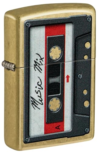 Encendedor Zippo Cassette Tape Street Brass 81733 miniatura 1