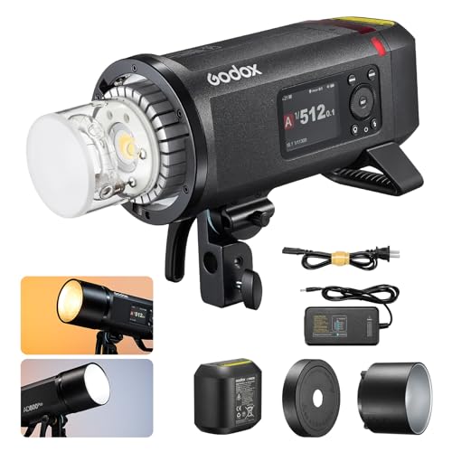 Godox AD800 Pro AD800Pro 800ws Outdoor Flash Strobe, 2.4G Wireless 1/35710s HSS Flash Monolight, Powerful Li-ion Battery, 300 Full Power Flashes, 0.01-1.5s Recycling, 40w Bi-Color LED Model Lamp