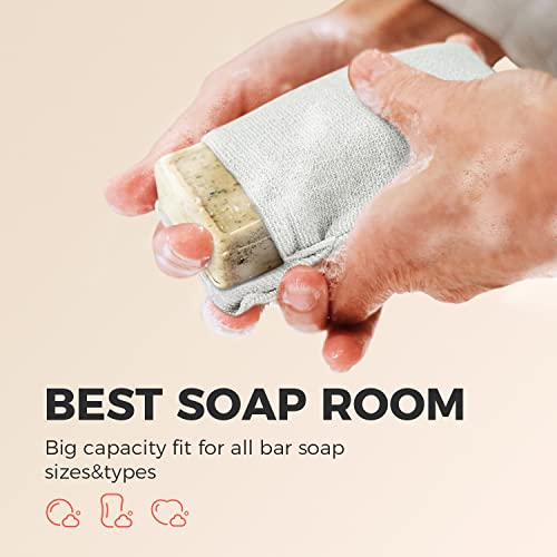 Zomchi 2 Pieces Different Roughness Soap Pouch And Soap Saver Pocket For Use In Shower, Body Scrubber Shower Sponge, Premium Exfoliating Soap Bag #TOP4