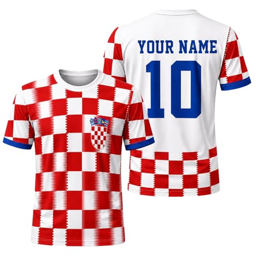 HIVICHI Croatia Soccer Jersey Custom Name Number Personalized Football Shirt for Men Women Kid Croatia White