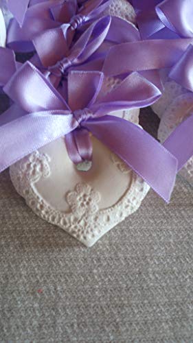 10 Gessetti profumati cuore shabby,matrimonio,pizzo,segnaposto,bomboniera