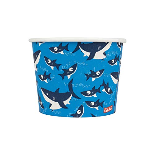 Tigelas de papel para lanche com tampas, 20 unidades | Copos descartáveis com tampa em design de fog