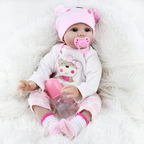 Scnbom 22inch lifelike reborn dolls girls baby silicone babies realistic newborn toddlers real life looking open eyes cheap boys