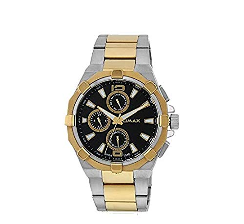 OMAX Analog Black Dial Two Tone Multifunction Mens Watch - SS595 (B0768BQ2MV) Amazon Price History, Amazon Price Tracker