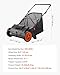 VEVOR Push Lawn Sweeper, 21inch Leaf & Grass Collector, Heavy Duty Thickened Steel Durable to Use with Large Capacity 3.5 cu. ft. Mesh Collection Hopper Bag, 2 Spinning Brushes