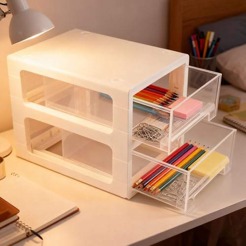 Plastique solide et durable pour tiroirs de rangement transparents empilables - 8