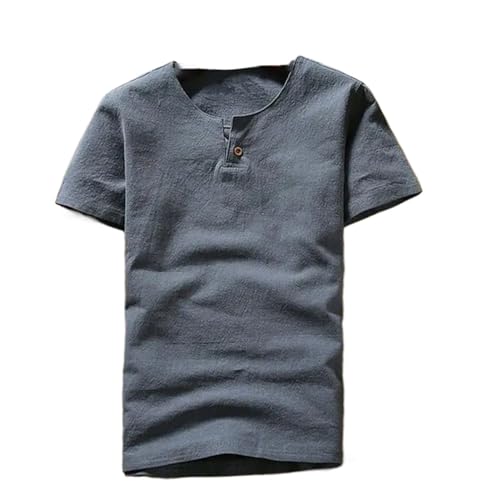 Chemise en lin homme respirante et confortable col en V