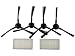 Produktbild Hannets Hochwertiges Ersazset für Medion MD16192 I MD18500 I MD18501 I MD18600 I Roboterstaubsauger Staubsaugroboter 2 Paar Ersatzbürsten und 2 Filter passend für Medion und Ariete