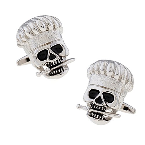 Vcufflinks Boutons de Manchette tête de Mort Chef Cook