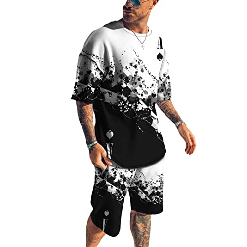 Ensemble 2 pièces homme imprimé 3D coloré pour vos vacances