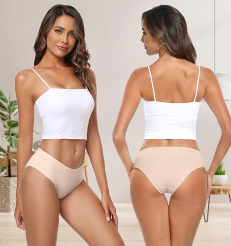 Image of coskefy Womens Underwear Cotton Hipster Panties Soft Stretch Ladies Cheeky Bikini Briefs 4 Pack