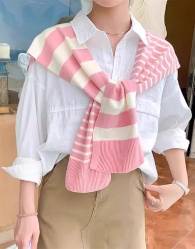 Knitted Stripe Shawl Wraps for Women Designer Cardigan Vintage Scarf for Women Knotted Shoulder Tops Cape Travel Scarves 20253