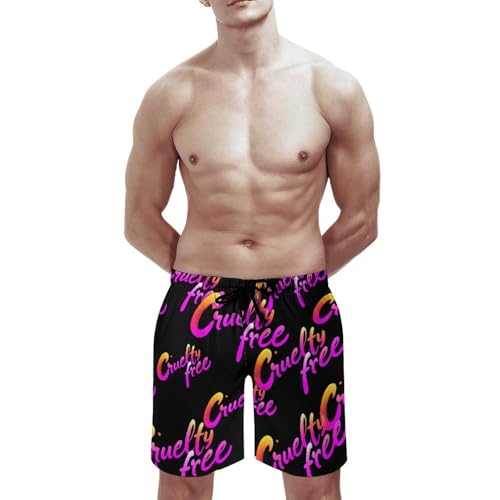 Cruelty Free Animal Protection Men's Swim Trunks Board Shorts Beachshorts Swimsuits with Pockets Mesh Liner3