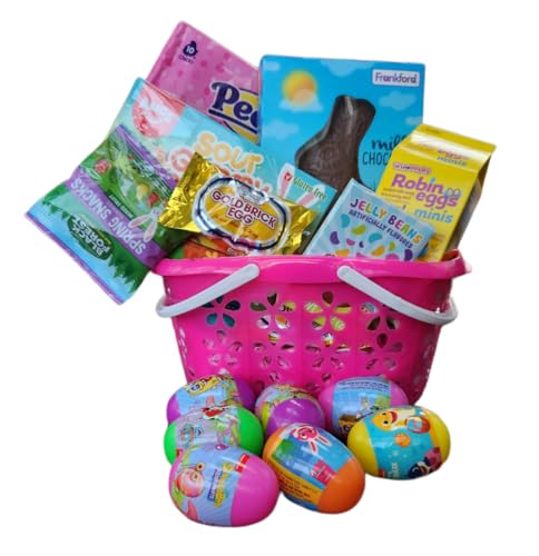 Easter Gift Basket for Kids, Candy Filled Easter Eggs, Milk