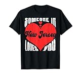 someone in new jersey loves you cuore retrò vintage maglietta