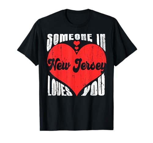 Alguien En Nueva Jersey Te Ama Corazón Retro Vintage Camiseta