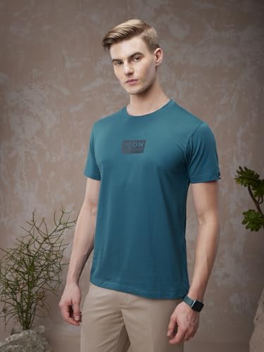 Image of Bewakoof Men's Typography Regular Fit Half Sleeve Round Neck T-Shirt American Pima | | Lightweight | Multipurpose