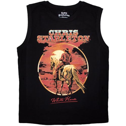 Chris Stapleton Blanc Horse Tank Top Rock Off : Finis les Hauts de Concert Inconfortables