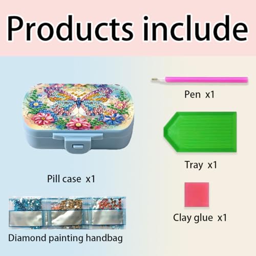 Image of ARTopet 2Pcs Diamond Art Painting Mini Storage Box with 6-Grid Creative Design Compact Portable Small Case for Purse Travel Daily-01