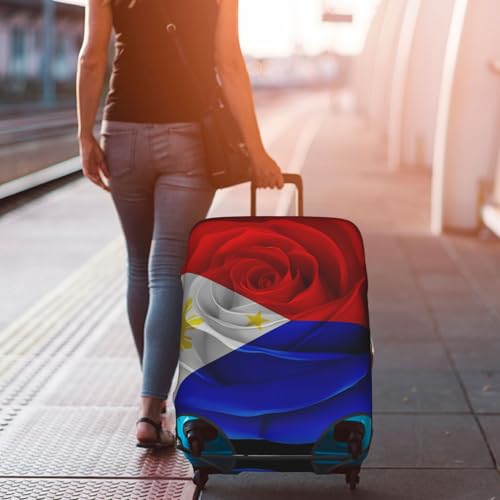 Travel Luggage Cover Rose Philippines Flag Fashion Washable Baggage Suitcase Protector Fit For Luggage X-Large 7