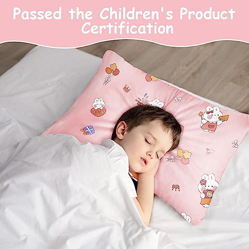 Vicloon Kinder Kissenbezug, 2 Stück Baby Kopfkissenbezug, 40x60 cm Baumwolle Baby-Kissenbezug, Baby Kleinkind Kissen Kissenbezüge, für Jungen Mädchen Bettwäsche - Rosa Hasestil