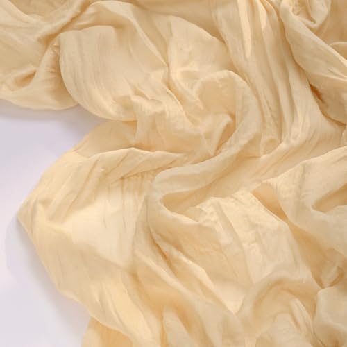 Image of Socomi Gold Champagne Cheesecloth Table Runner Easter Spring Boho Rustic Gauze 120 inch 10FT Cheese Cloth Runner for Wedding Party Baby Shower Birthday Home Decor Holiday Decorations
