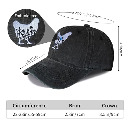 Gorra de béisbol bordada para mujer, negra, talla única miniatura 4