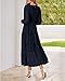 BTFBM Wedding Guest Dresses for Women Fall Fashion 2025 Casual Long Sleeve Floral Maxi Boho Homecoming Dress(Navy,Small)