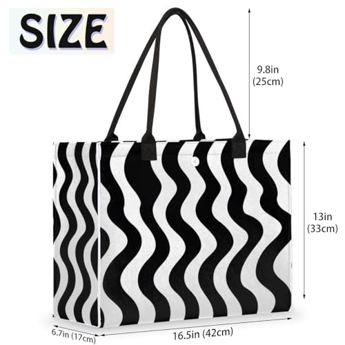 Black Stripe Tote Bag for Women Large Beach Bag Reusable Tote Bags for Work Travel Beach Shopping2