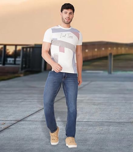 Image of i'sol Men's Tapered Slim Fit Comfortable Mid Rise Stretchable Jeans