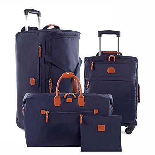 Bric's X-Bag Rolling Duffel Bag - 28 Inch Travel Bag for Men and Women - Luxury Weekender Luggage - Navy