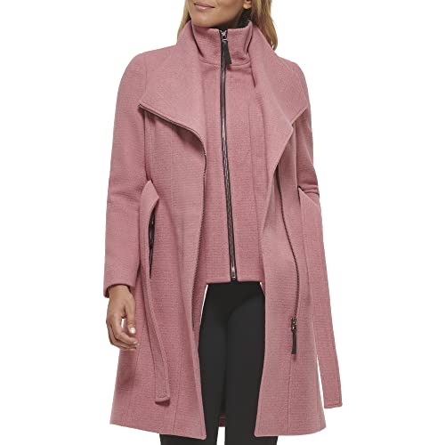 Calvin Klein Damen-Wolljacke, Abgewinkelter Twill-Rosa, L