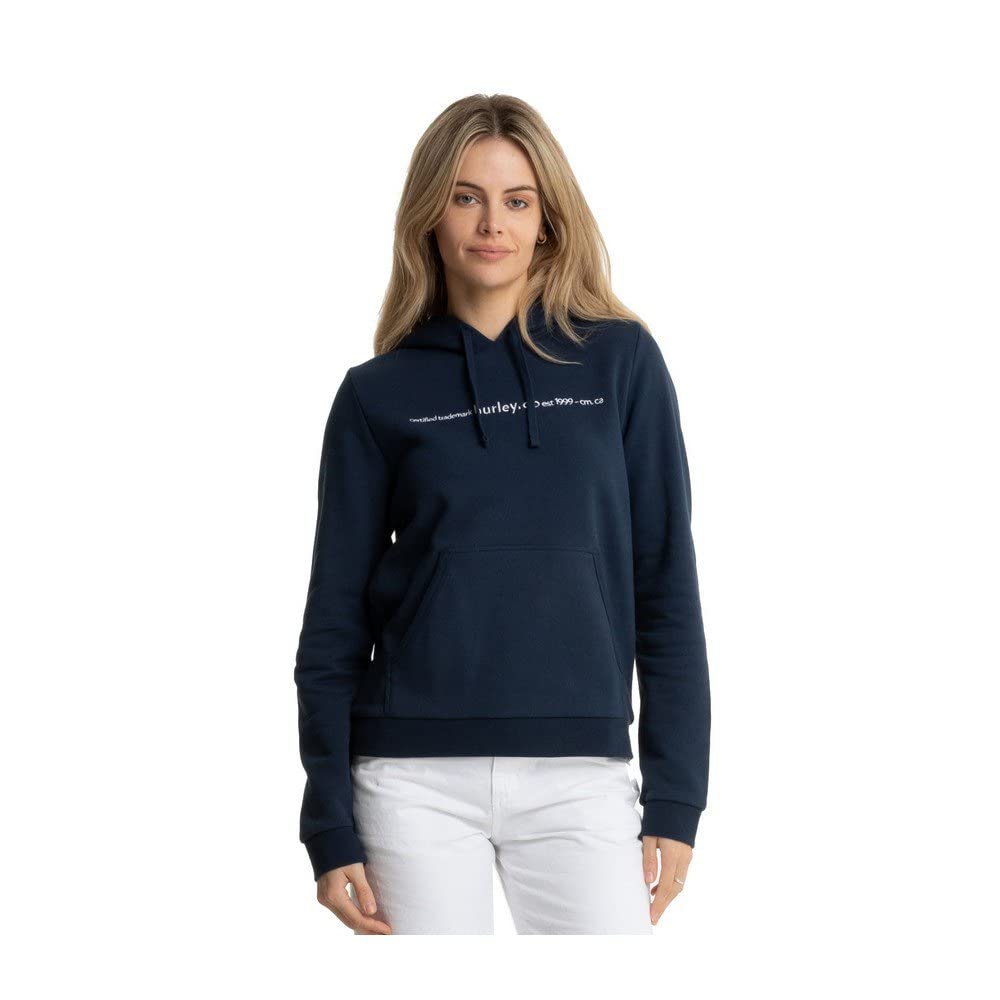 Hurley Women's Certifited Tm Hooded Fleece Hoodie, Mood Indigo, S