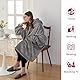 Good Nite Decke mit Ärmeln für Frauen und Männer Sherpa kuscheldecke Tragbare Decken Adult Cosy Sweater Tragbare Warm Decken Übergroßer hoodie mit Taschen Grau （80x85cm）