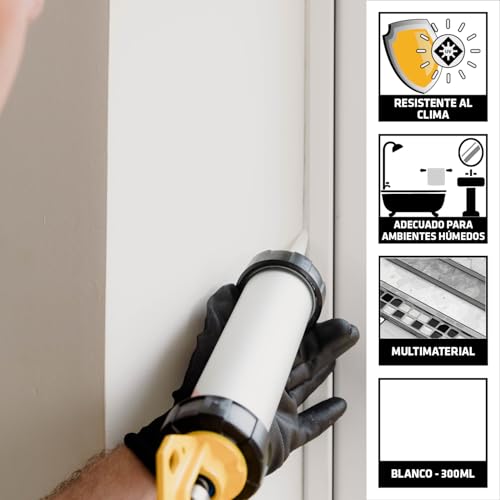 Miniatura 2 de Sika - Silicona Neutra - Sikaseal 174 Construcción - Blanco - Sellador De Silicona Para Marcos De Puertas Y Ventanas - Muy Bajo Olor - 300ml