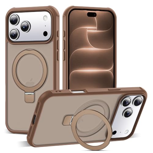 SKYLMW Compatible with iPhone 18 Pro Max Case with Stand,Desert Brown