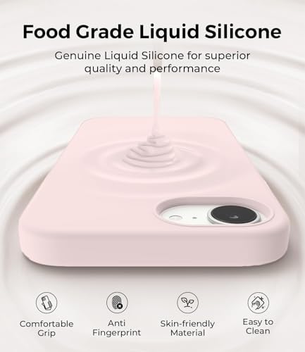 Image of DIZORO Compatible with iPhone 17e / iPhone 16e Case 6.1 inch Liquid Silicone 3 Layers Full Covered Soft Gel Rubber Phone Case,Shockproof Protective Cover with Anti-Scratch Microfiber Lining -Sand Pink