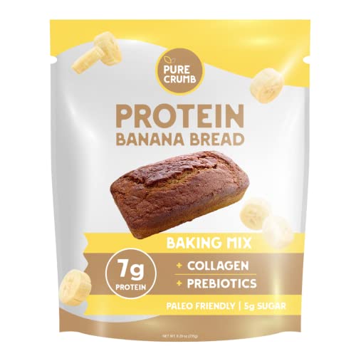 Pure Crumb Protein Banana Bread Mix - Collagen Protein, Paleo Friendly, Low Sugar, Gluten Free #TOP26