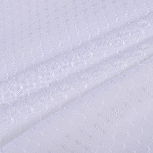 Rideau de douche polyester KnSam blanc jacquard imperméable avec anneaux