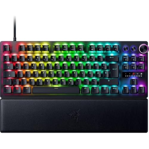Razer Huntsman V3 Pro Tenkeyless - Analoge optische TKL E-Sport PC Gaming-Tastatur ohne Ziffernblock - Snap Tap - Rapid Trigger - Digitaler Drehregler & Steuerungstaste - QWERTZ DE-Layout | Schwarz