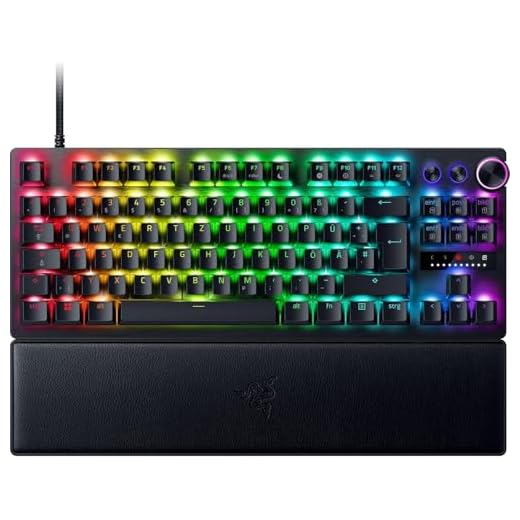 Razer Huntsman V3 Pro Tenkeyless - Analoge optische TKL E-Sport PC Gaming-Tastatur ohne Ziffernblock - Snap Tap - Rapid Trigger - Digitaler Drehregler & Steuerungstaste - QWERTZ DE-Layout | Schwarz