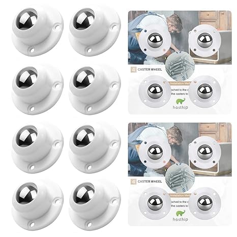 JAMBUVANTI 8pcs Self Adhesive Caster Wheel 360° Swivel Wheel...