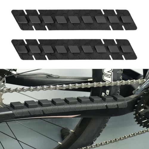2 Protège-chaîne De Vélo Universels - Neoprène Noir - Protection Cadre Arrière - 21x10cm