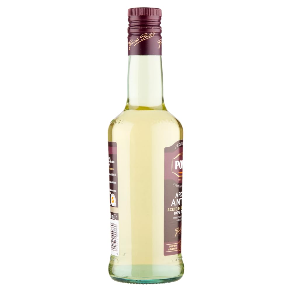 Ponti Lot de 3 bouteilles de vinaigre de vin blanc Aroma Antico Aceto di Vino Bianco 100 % vinaigre italien 500 ml + 1 sachet de talc Felce Azzurra 100 g